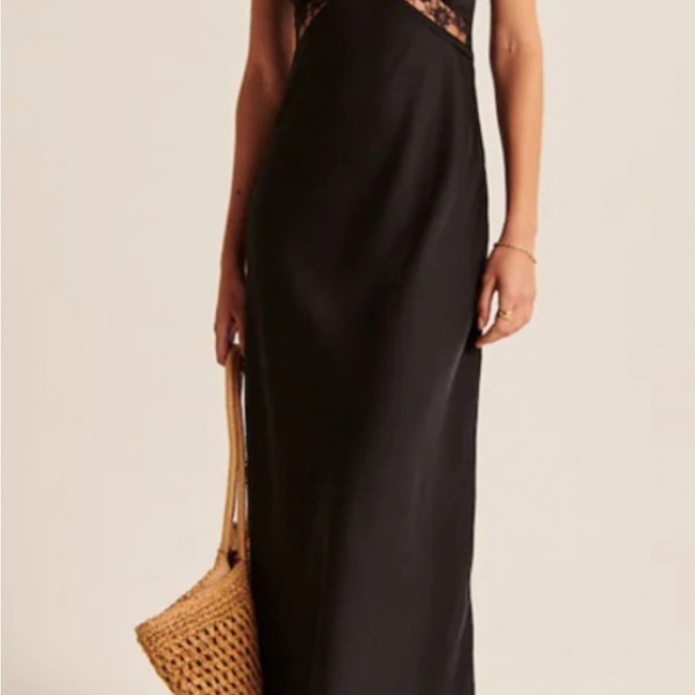 Abercrombie & Fitch Black One Shoulder Sheath Dress